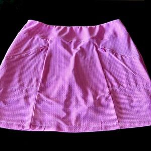 Pink check skort by IBKUL